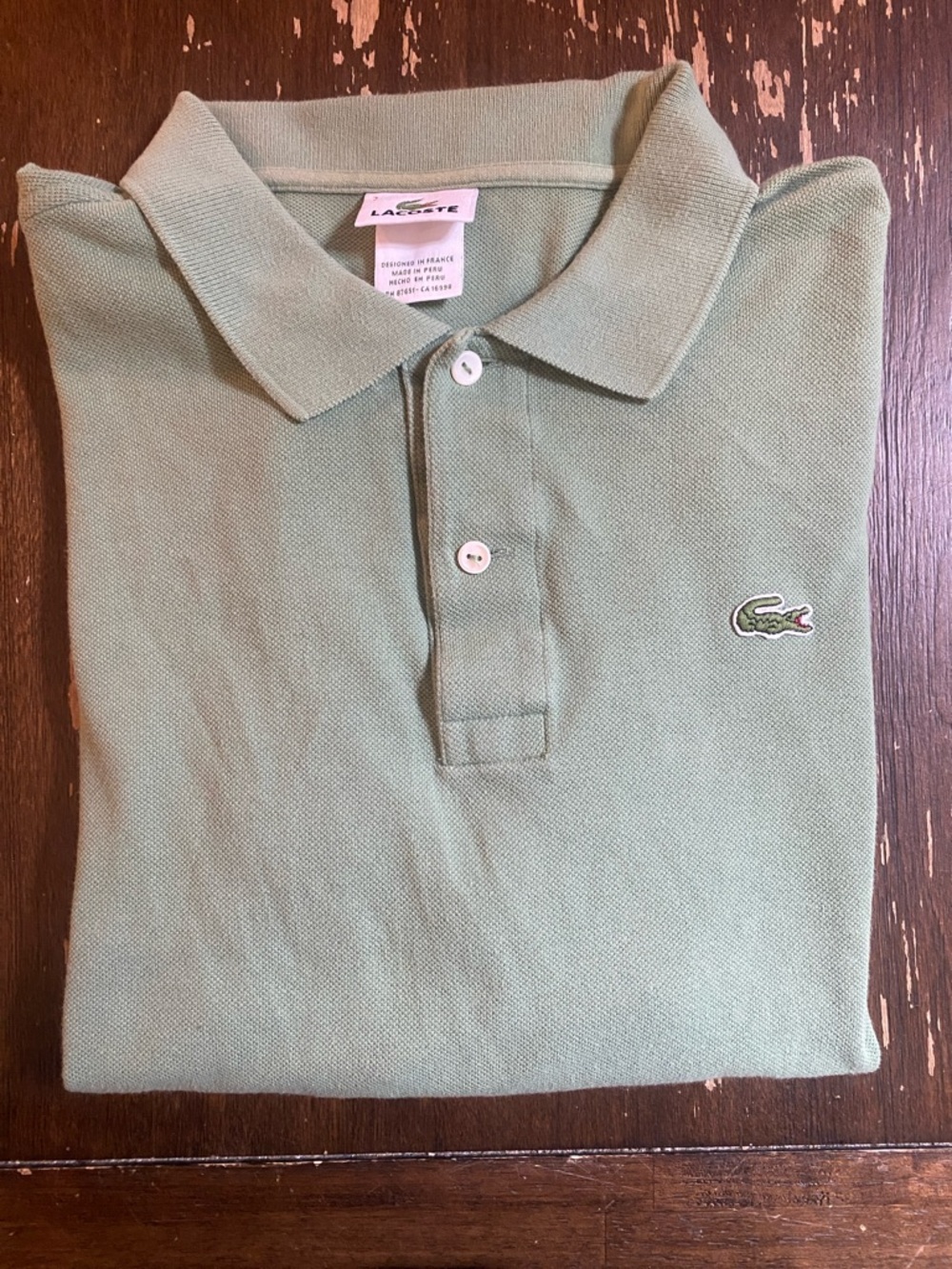 Lacoste Classic Pique Long Sleeve Polo in Bright Sage Green
